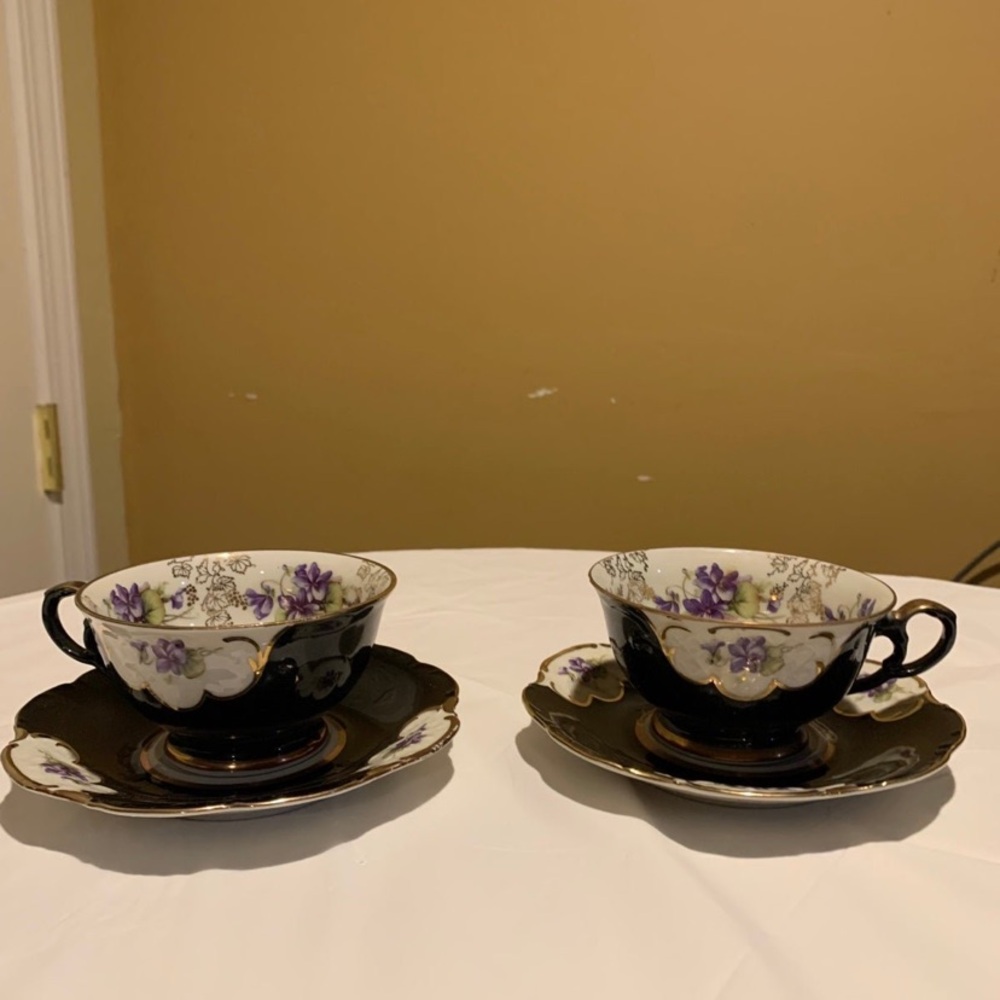Two Vintage Royal Heidelberg Tea Cups And Saucers
